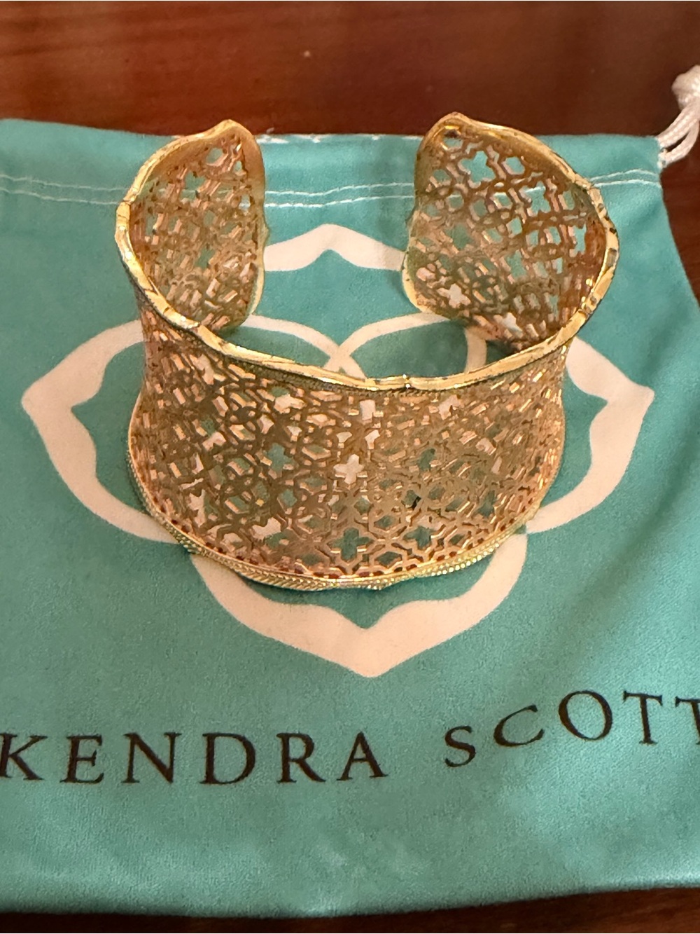 Kendra Scott Gold Filigree Openwork Cuff Bracelet